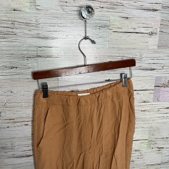Aritzia Wilfred Marsolais Wide Leg Tan Brown Pants Crop size small - Picture 3 of 10